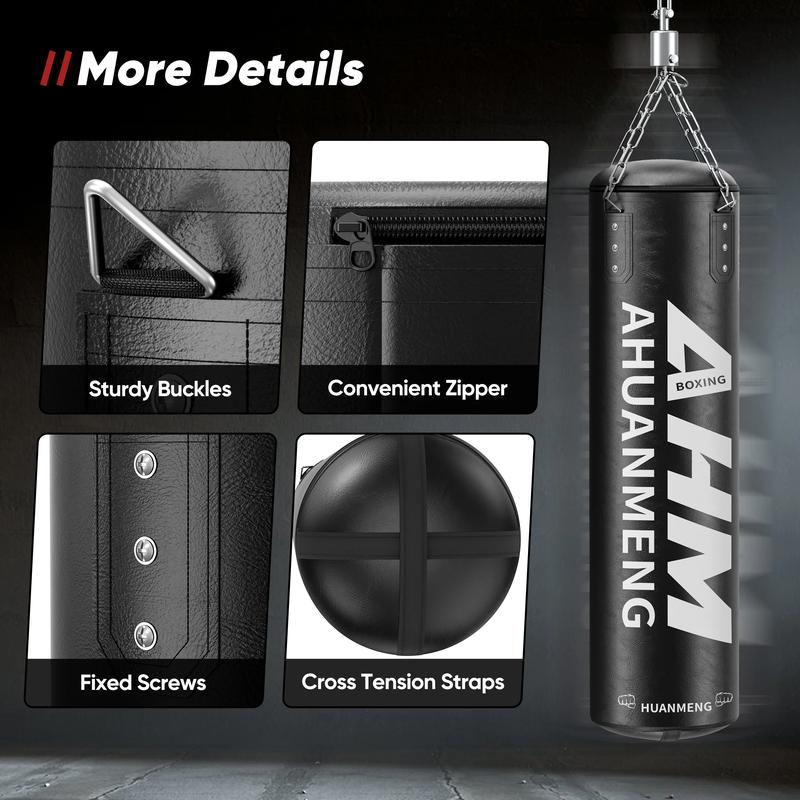 Doulami Punching Bag for Adults 4FT PU Heavy Boxing Bag Set Hanging Boxing Bag Kit W/ 12Oz Gloves DOULAMI