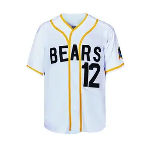 Men's Baseball Jersey Bad News Bear #12 White Hip-hop Rap Clothing Street Retro Top Fan Sports Wear Inspired by 1976 Movie Chico's Bail Bonds