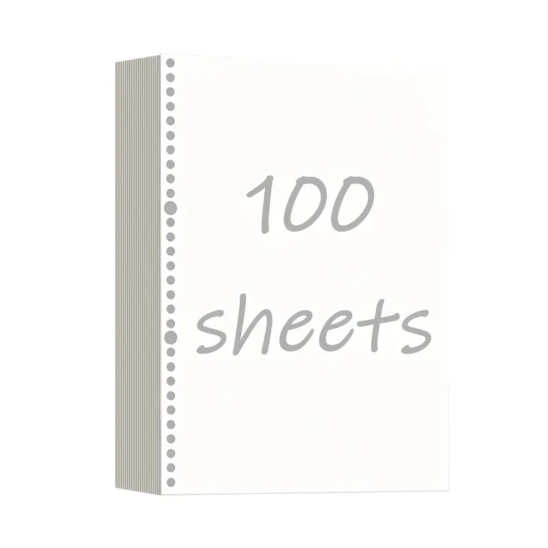 100 Sheets A4 Loose Leaf Paper 30-Hole Punched 80 GSM Blank Pages for Laser & Inkjet Printers Office Stationery Accessories Office Stationery Supplies