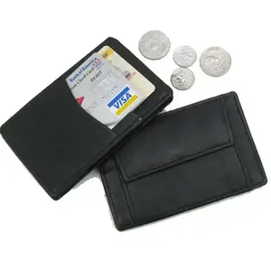 Black Genuine Leather Magic Wallet Bill Fold Coin Holder For Kids Mens