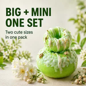 Play Forge Large Jasmine Mocha Bagel Squishy+Mini Grape Jasmine Bagel Set Handmade Silicone Fidget Toy for Boys Girls 270g Weight Ideal Gift