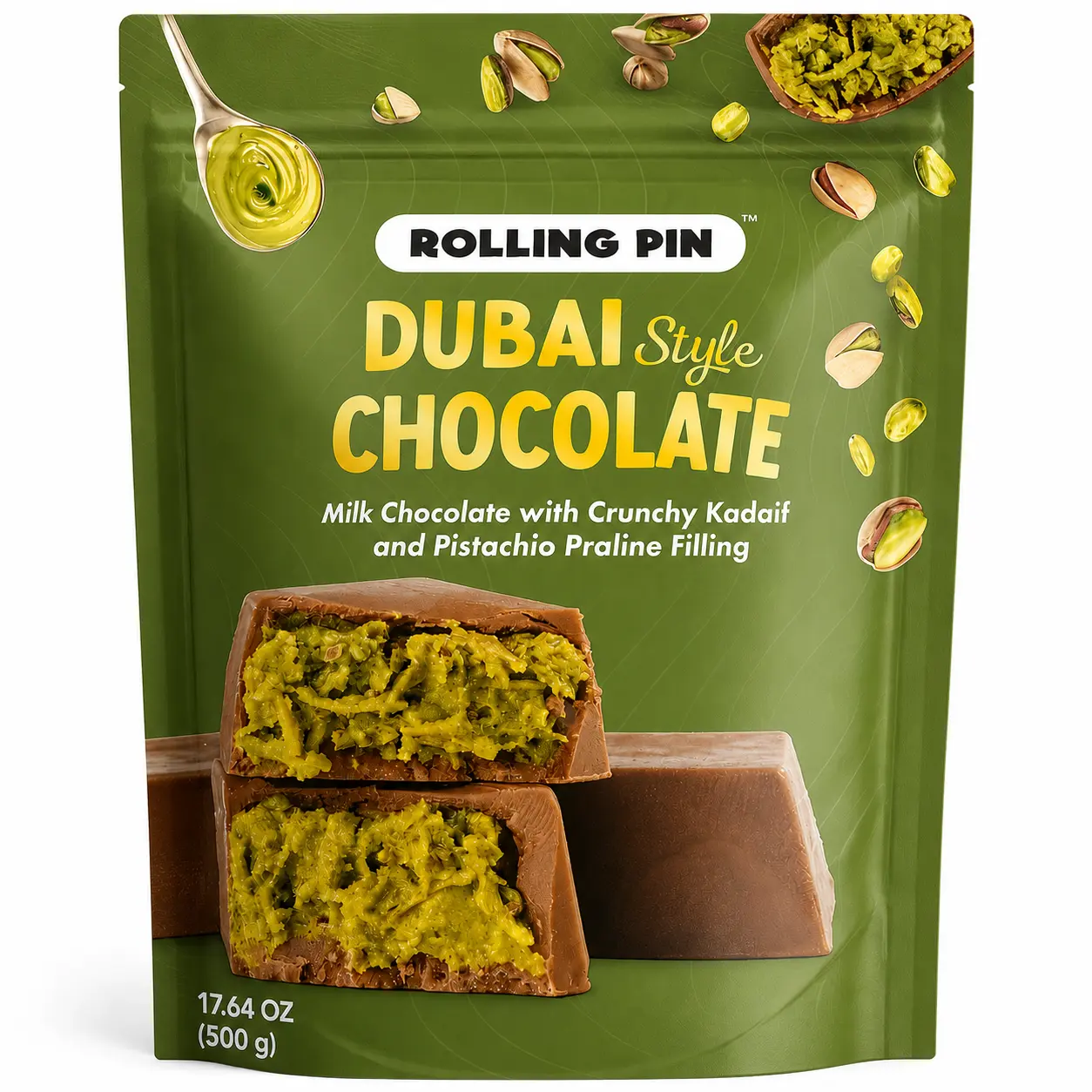 Dubai-Style Rolling Pin Chocolate Cookies, 500g Premium Snack Biscuit