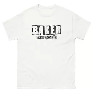 BAKER SKATEBOARDS Retro 90s vintage black skateboarding t shirt designs