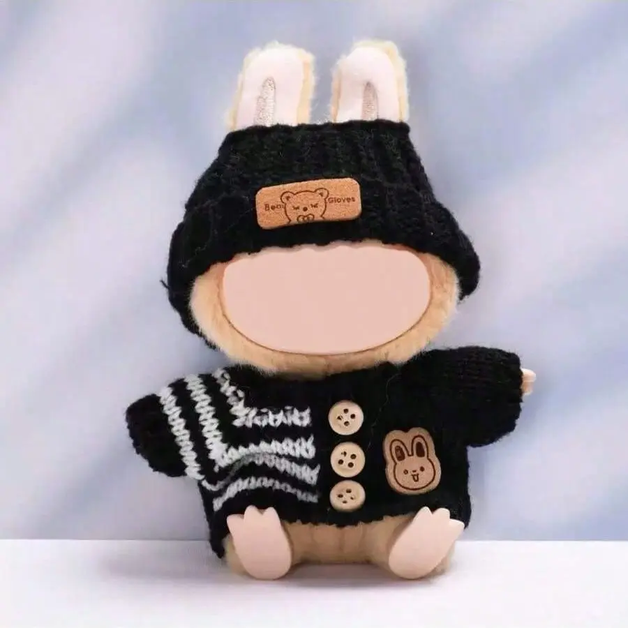 Labubu Doll Clothes Set, Fashionable Fisherman Hat Sweater Pants Dress ...