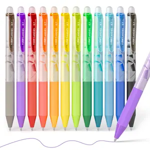 Four Candies Erasable Gel Pens, 12/18/24 Colors Retractable Fine Point 0.7mm Erasable Pens with Eraser for Everyday Use & Educational Purposes, for planner, students, teachers, nurses and artists, magical pen