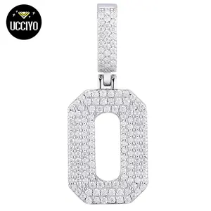 【#P654 】0-9 Lucky Numbers Synthetic Moissanite Pendants Necklaces For Women 925 Silver Pendants Men Hip Hop Jewelry Fashion Birthday Gifts