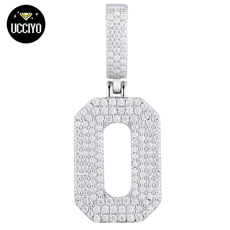 UCCIYO 0-9 Lucky Numbers Pendant P654 Synthetic Moissanite Pendants Necklaces For Women 925 Silver Pendants Men Hip Hop Jewelry Fashion Birthday Gifts summerwins【#P654 】