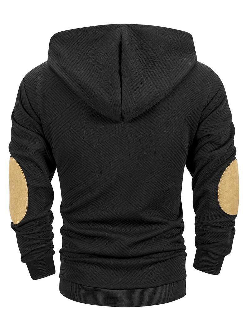 Men's casual fashion suit knitted jacquard sweatshirt and pants two-piece set