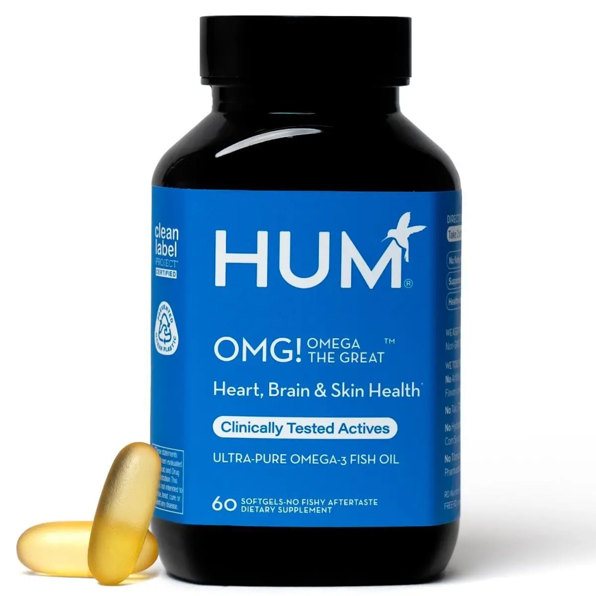 HUM Nutrition - OMG! Omega the Great – Pure + Organic Fish Oil for Beautiful Skin, 60 Softgels HUM Nutrition - OMG! Omega the Great – Pure + Organic Fish Oil for Beautiful Skin, 60 Softgels