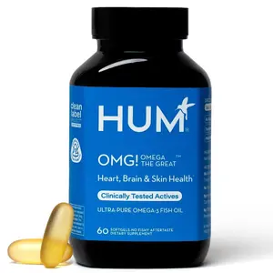 HUM Nutrition - OMG! Omega the Great – Pure + Organic Fish Oil for Beautiful Skin, 60 Softgels