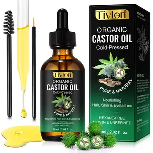 Tivlon Organic Cold-Pressed Hemp Oil Hair Serum, Moisturizing & Strengthening, Multi-Purpose Natural Essence, 60ML Bottle, for Healthy Hair Care