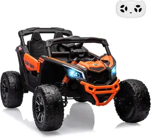 Kids UTV, Electric Ride on UTV Car, Licensed Can-Am Electric Off-Road Car, Ride On Truck Car w/Remote Control, Large Seat, Spring Suspension, Ride on Toys for Kids-orange