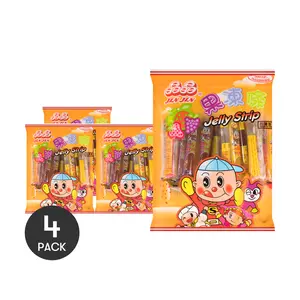 4Packs JINGJING Assorted Jelly Strip 400g/Pack 4Packs JINGJING Assorted Jelly Strip 400g/Pack