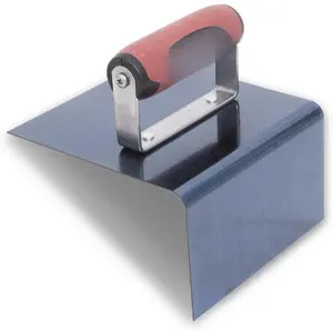 Blue Steel Step Tool, Nose Tool, 6 x 6 x 3 Inch  Size, 1/2 Inch Radius, 90-Degree Angle, Resilient DuraSoft Handle,  Cracking in Concrete, 175BD