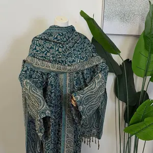 Stone Pashmina - Elegant Paisley Design with Fringe Detailing for Stylish Wear