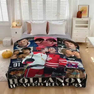 Hollanov Theme Heated Rivalry Characters Print Blanket, Shane Hollander and Ilya Rozanov  Enemies To Lovers Romance Soft Flannel Throw for Home, Office, Camping, Sofa and Bed, Gift for Fans