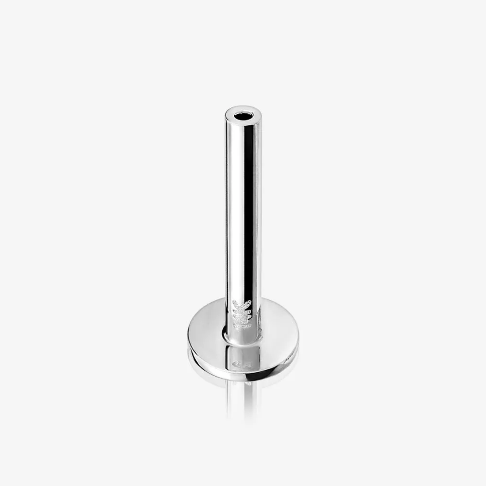 14 Karat White Gold OneFit™ Threadless Flat Back Stud Labret Bar Part