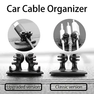 8pcs Car Cable Management Clips, Adhesive Wire Organizer Hooks, Universal Fit for All Cars, Fits Up to 5mm Cables, Ideal for Headphone & Charging Cords