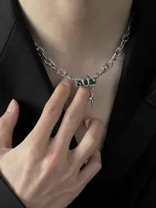 Spirit Snake Twisted Starburst Titanium Steel Necklace, High-Quality Layered Chain Design, Unique Rebellious Mystery Charm