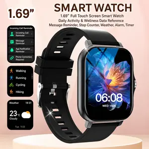 Smart Watch for Men and Women, 1.83" Touch Screen Lifestyle Watch with Message Reminder, Step Counter, Alarm, Timer, Music Control, Comfortable Strap, Compatible with Most iOS and Android Smartphones
