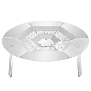【Summervibes】VEVOR Fire Pit Heat Deflector for Solo Stove Yukon,  , 27 inch Bonfire Round for Wood Burning Fire Pit, 304 Stainless Steel Heat Diffuser, Detachable Burner Cover Camping Accessories