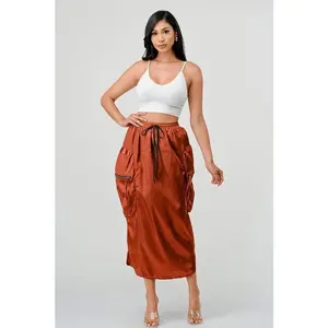 Drawstring Cargo Skirt