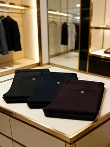 3-Pack, Men's Pants, Loose Straight, Stretch, Solid Color, Dress Pants, Business Casual, Wrinkle-Resistant, Easy Care, Office Wear, Versatile Trousers