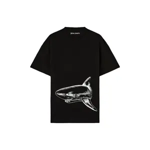 Palm Angels Broken Shark Classic T-Shirt Black/Off White (men) by StockX
