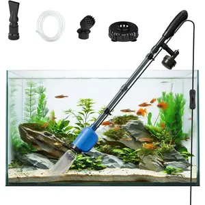 Aquarium Vacuum Gravel Cleaner, 32W 6 in 1 Multifunction Automatic Fish Tank Gravel Cleaner Vacuum for Wash Sand & Water Changer