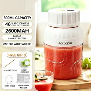 Portable blender! USB rechargeable and compact, suitable for enjoying on the go - perfect for travel, campus, and gym! Leak proof design, can make juice in just a few seconds. Baby food juicer, rechargeable mini blender, outdoor vegetable blender