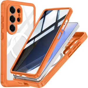 Magnetic Privacy Case for Samsung Galaxy S26 Ultra, Anti Peep Privacy Screen Protector Soft Edge Full Camera Lens Protected Shockproof Anti Spy Phone Case, Military Grade Protection, Fit for MagSafe