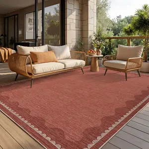 Garvee Fan-Shaped Printed Jute Rug Modern Solid Color Washable Non-Shedding Foldable Interior Decor Rug for Living Rooms Dining Rooms Farmhouses