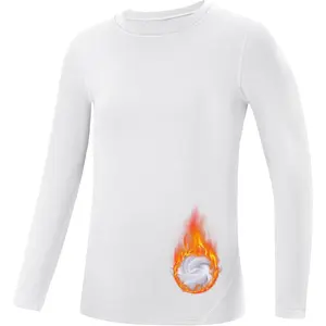 Youth Boys Compression Thermal Shirt Long Sleeve Quick Dry Fleece Undershirt Kids Baseball Football Base Layer