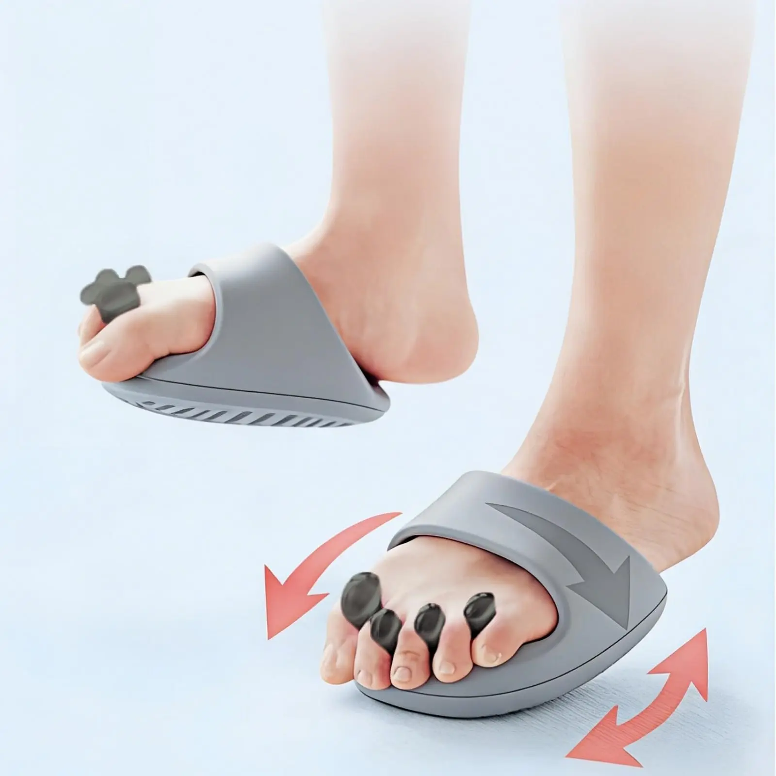 1 Pair of Half-palm Slippers for Arch Training and Valgus Massage Trainer for Leg Line Adjustment and Excessive Pronation Correction. Suitable for Home, Yoga and Daily Use