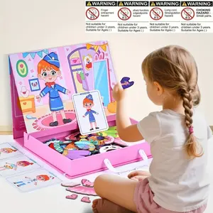 2-In-1 Magnetic DIY Dress-Up Gift Box, Travel Toy, Dopamine Set, Interactive Board Game, Creative Role Play for Kids Aged 3+