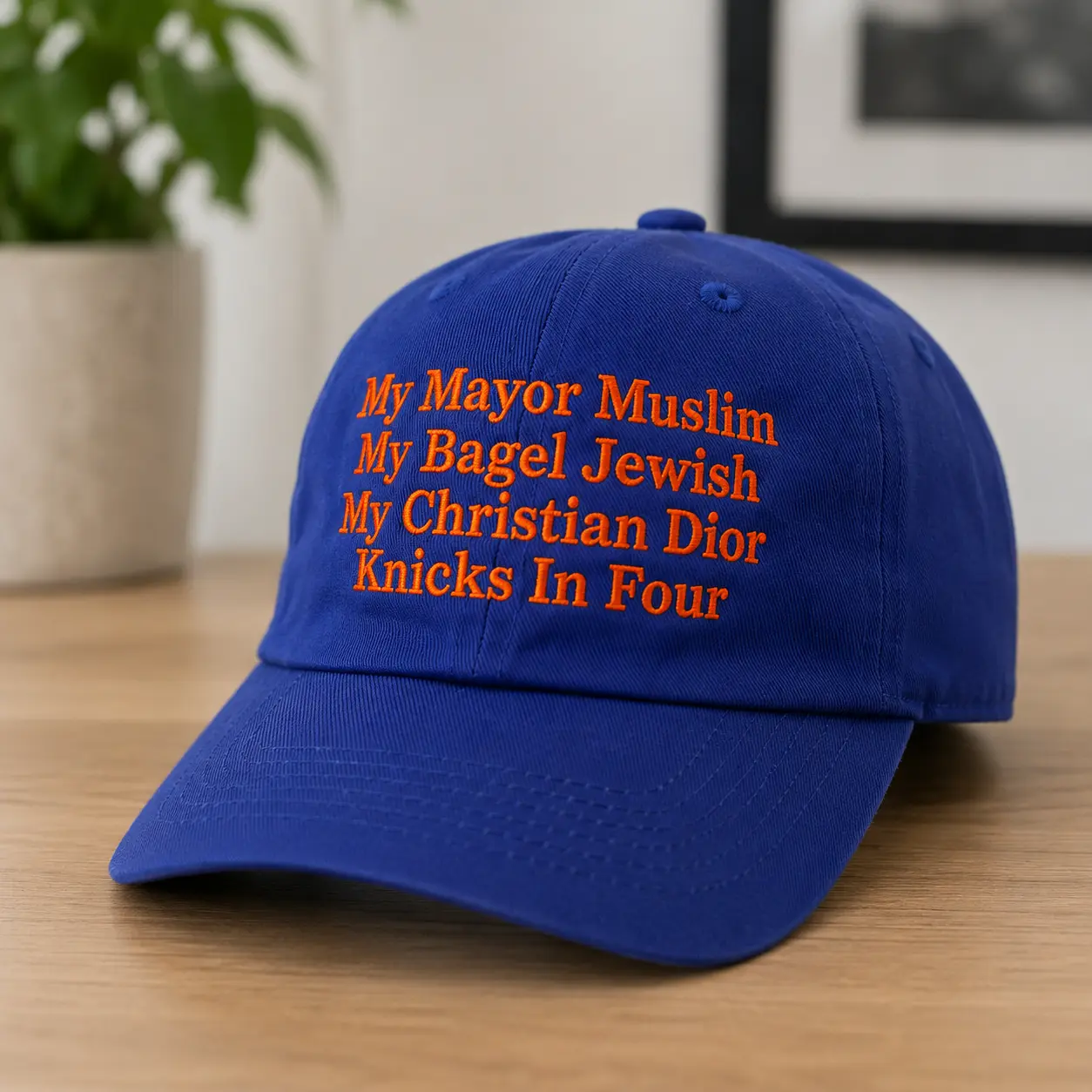 My Mayor Muslim My Bagel Jewish My Knicks in 4 Hat, Funny NYC Inspired Embroidered Hat, Retro Dad Cap