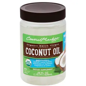 Central Market Organic Extra Virgin Coconut Oil for Oil Pulling and Whiter Teeth 28 oz No Parabens Fragrance or Colors USDA Organic