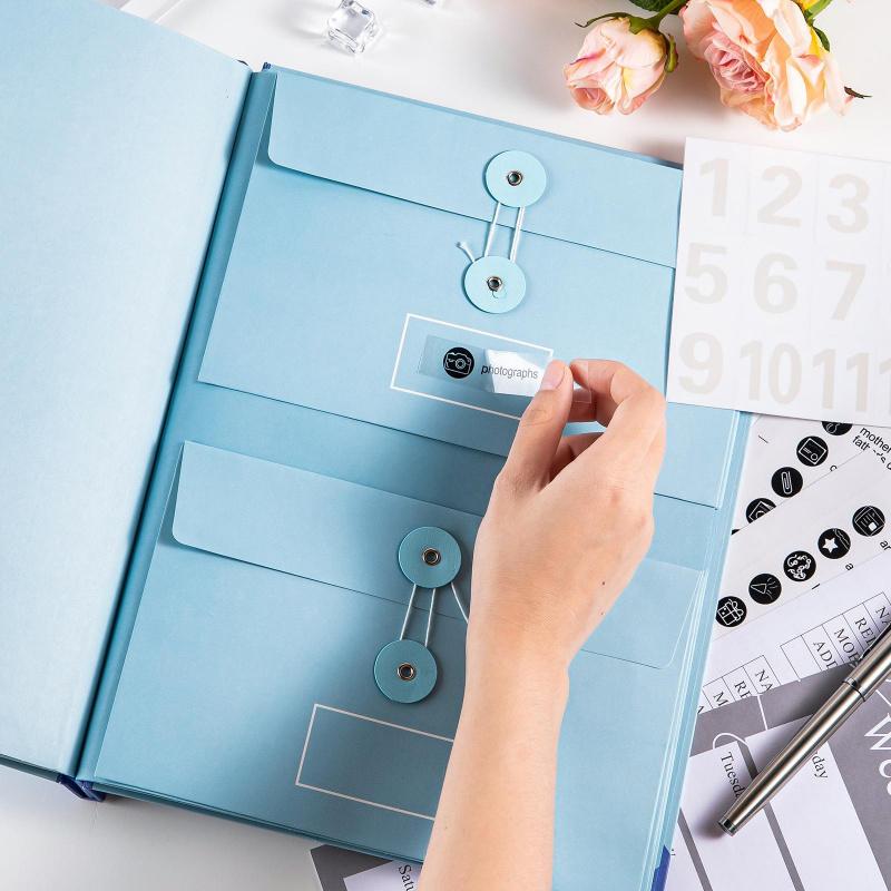 Accordion File Organizer Manila Pocket Document Folder for Passports, Birth Certificates & Important Papers, Office & Home Storage, Important Document Organizer Binder with Labels for Travel, Weddings, Graduation Gift