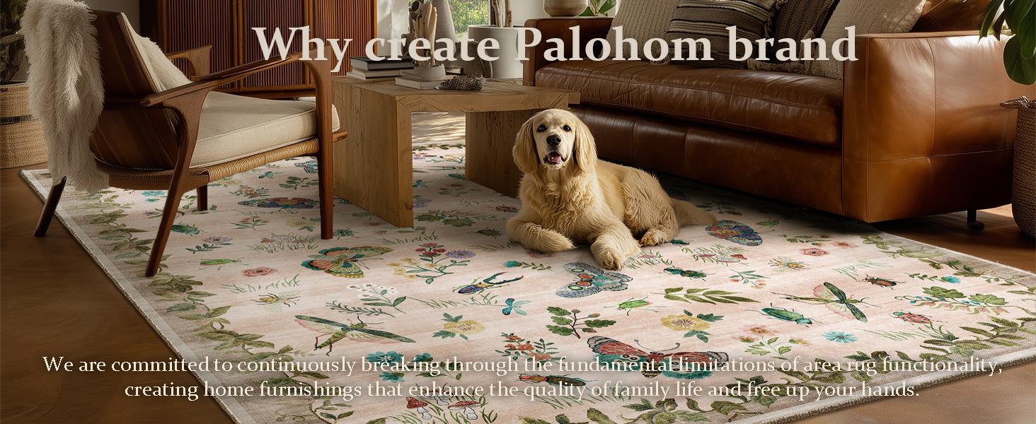 palohom Washable Area Rugs for Living Room Non Slip Bedroom Rug Carpet Low Pile Soft Non Shedding Lightweight Faux Wool Pink Floral Rug for Entryway Dining Room Under Table Rug Runners for Hallway Kitchen Nrsery Stain Resistant Easy Care Indoor Home Decor