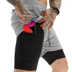AYJKSEVEN Mens Athletic Shorts 2-in-1 Gym Workout Running 7'' Shorts with Towel Loop