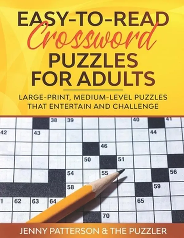 Used Book - Easy-To-Read Adult Crossword Puzzles: Large-Print, Medium-Level Grid Puzzles for Mind Exercise, Mental Stimulation and Testing Knowledge by The Puzzler (Paperback, English), Six Answer Keys Per Page