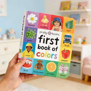 First Book of Colors Color Recognition English Learning Board, Teaching Supplies, Round Corner Durable Paperboard, Full-Color Illustrations, Parent-Child Interaction