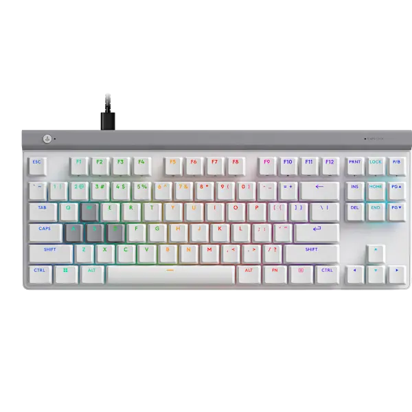 Logitech G515 Rapid TKL Low-Profile Wired Gaming Keyboard with RGB Lights, Analog Keys, Fully Customizable Settings, Rapid Trigger, Ultra-Slim Design, USB-A Port Compatibility for PC Gamers - White