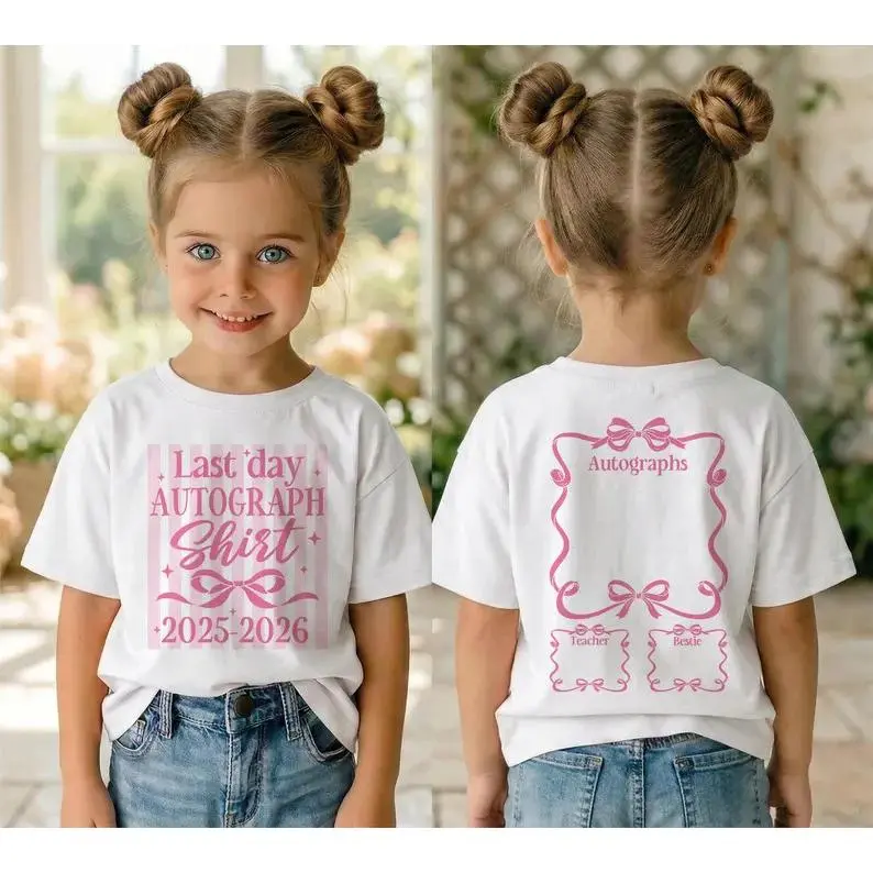 of School Autograph Shirt, 2025 2026 Kids Graduation Tee, Teacher End of School Year Gift Tees #    Last Day of School #   Sign My Shirt
