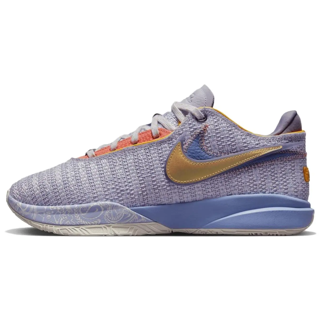Nike LeBron 20 EP Purple And Gold Stylish Comfortable Low Top Basketball Shoes Men's DJ5422-500