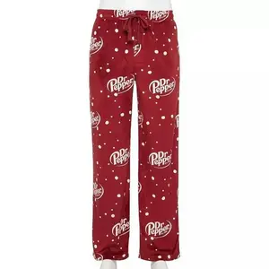 Dr Pepper Pajama Pants – Unisex Wide Leg Lounge Pants, Soft Comfortable Sleepwear Bottoms for Men & Women