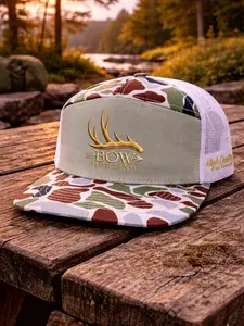 Deer Antler Hunting Trucker Hat, Whitetail Buck Camo Snapback Cap, Mesh Back Outdoor Hunter Hat, Bowhunter Gift for Men, Deer Camp Hunting Hat