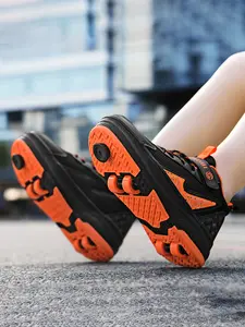 Children's sports shoes with wheels, which can be used for skating and sliding. The wheels are detachable, making them dual - purpose sports shoes that can be used for both sliding and walking. They are suitable for both boys and girls.