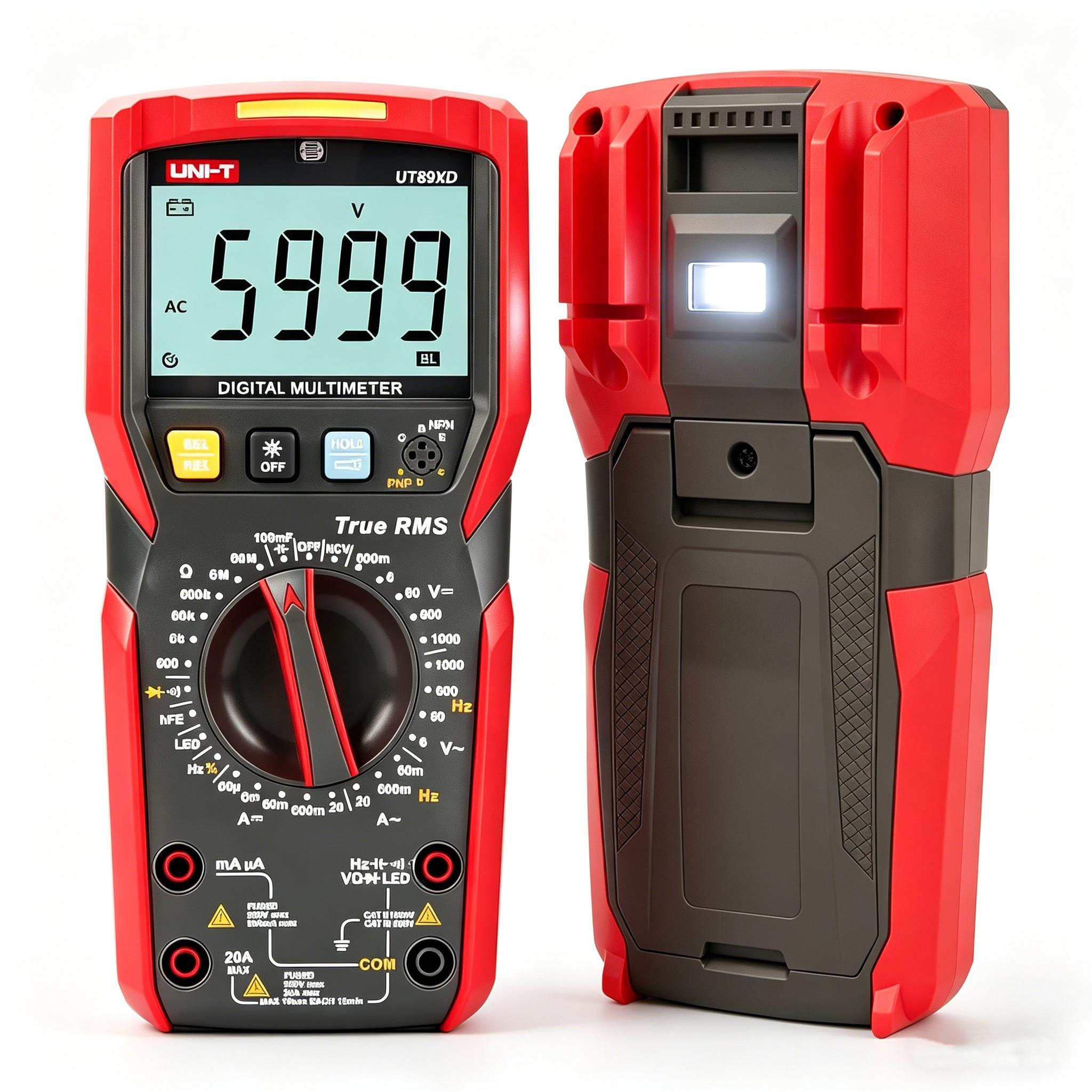 Digital Multimeter Teste, TRMS 6000 Counts Digital Multimeter Tester, AC/DC Voltage 1000V Volt Ohm Meter with NCV, Continuity Diode Transistor Test, Electrical Multimeter with Buzzer Alarm for Home Automotive