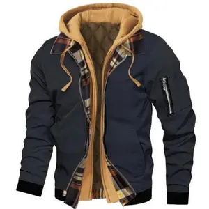 Men's Printed Zip Up Drawstring Hooded Jacket, Regular Fit, Casual Waterproof Long Sleeve Pocket Outerwear, Men's Clothing, Men's Fall & Winter Clothes, Men's Jackets, Hooded Coats, Long Sleeve Menswear